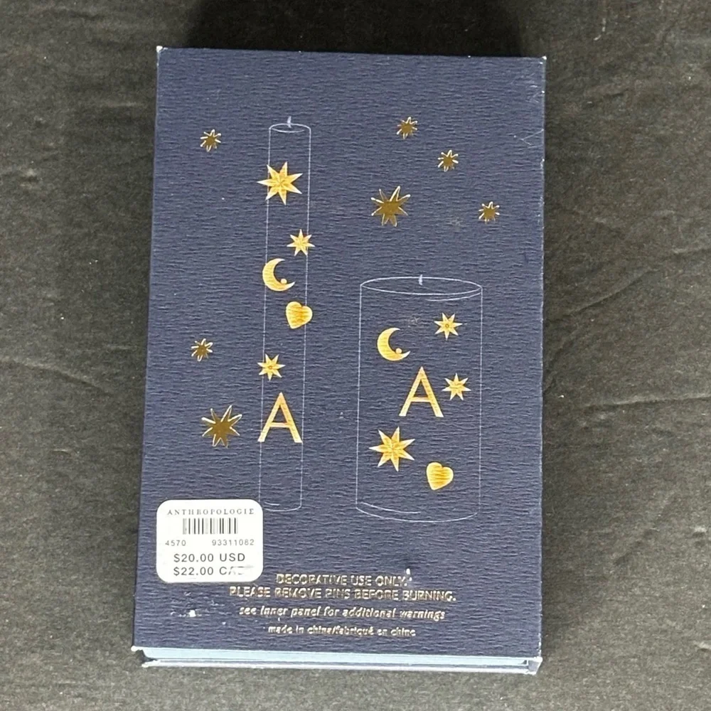 Monogram Candle Charms Pins  by Anthropology letter N Gold NEW